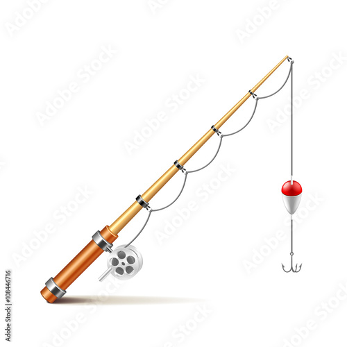 Fishing rod isolated on white vector