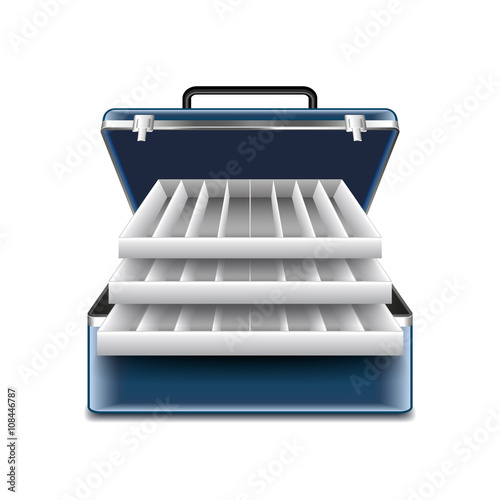 Tackle box isolated on white vector