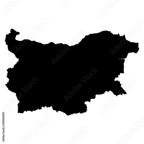Bulgaria black map on white background vector photo