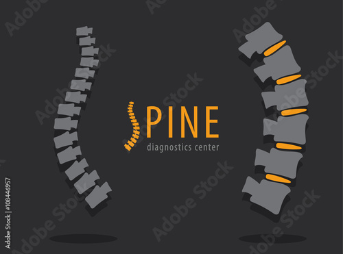 Spine with disc, medical conceptual diagnostics center vector