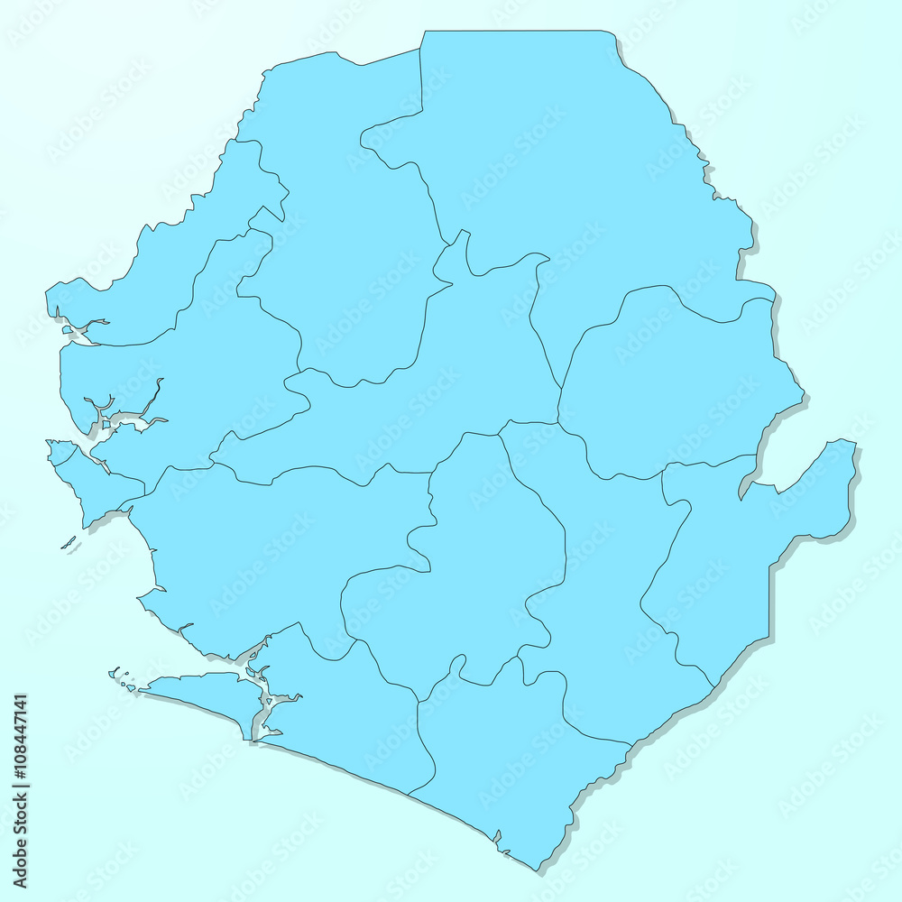 Sierra Leone blue map on degraded background vector