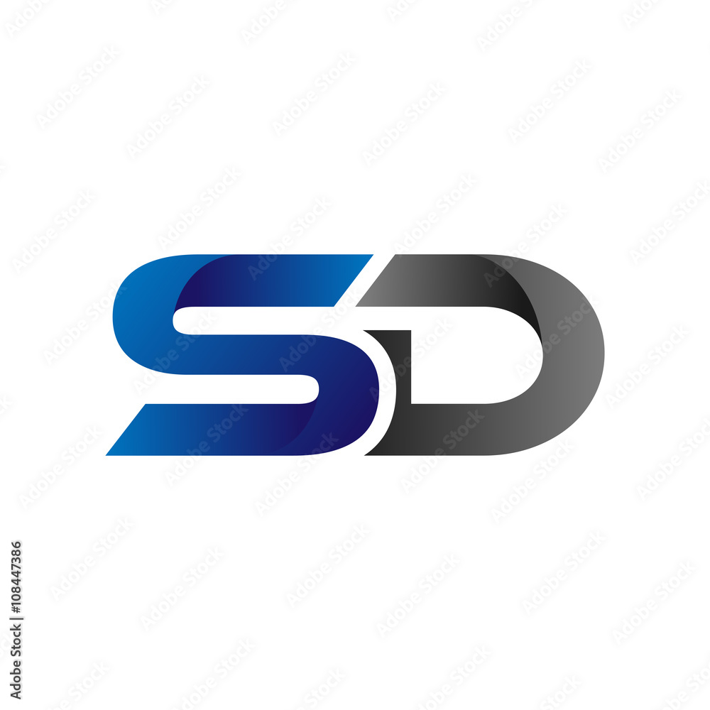 Modern Simple Initial Logo Vector Blue Grey Letters sd Modern Simple Initial Logo Vector Blue Grey Letters sd