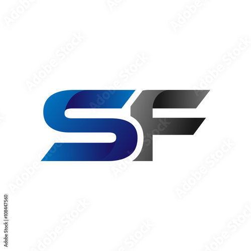 Modern Simple Initial Logo Vector Blue Grey Letters sf