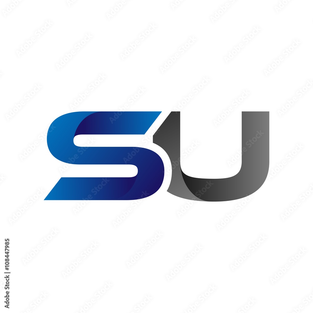 Modern Simple Initial Logo Vector Blue Grey Letters su