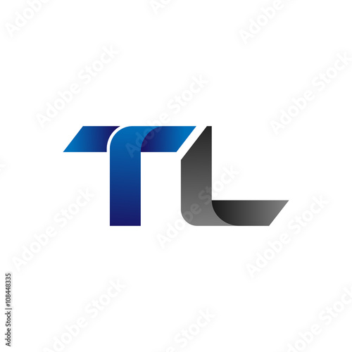 Tableau sur toile Modern Simple Initial Logo Vector Blue Grey Letters tl