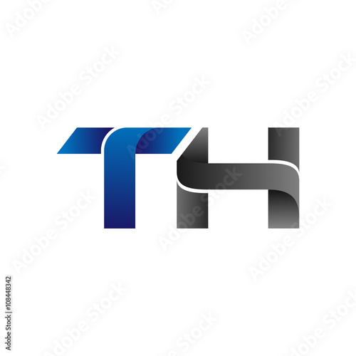 Modern Simple Initial Logo Vector Blue Grey Letters th