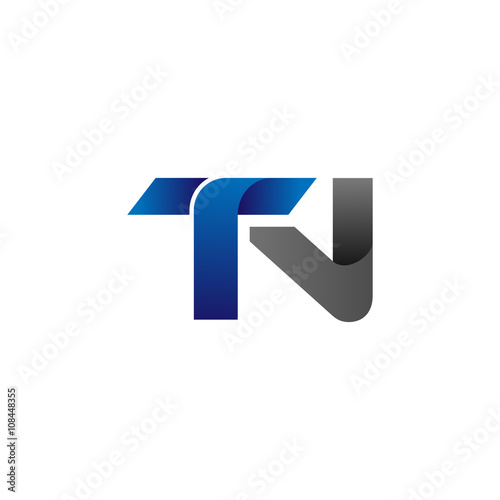 Modern Simple Initial Logo Vector Blue Grey Letters tn photo