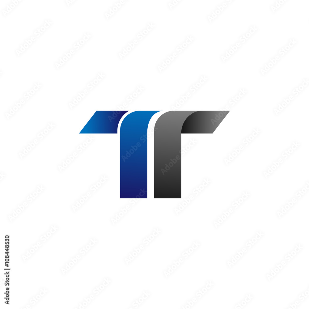 Modern Simple Initial Logo Vector Blue Grey Letters tt Modern Simple Initial Logo Vector Blue Grey Letters tt