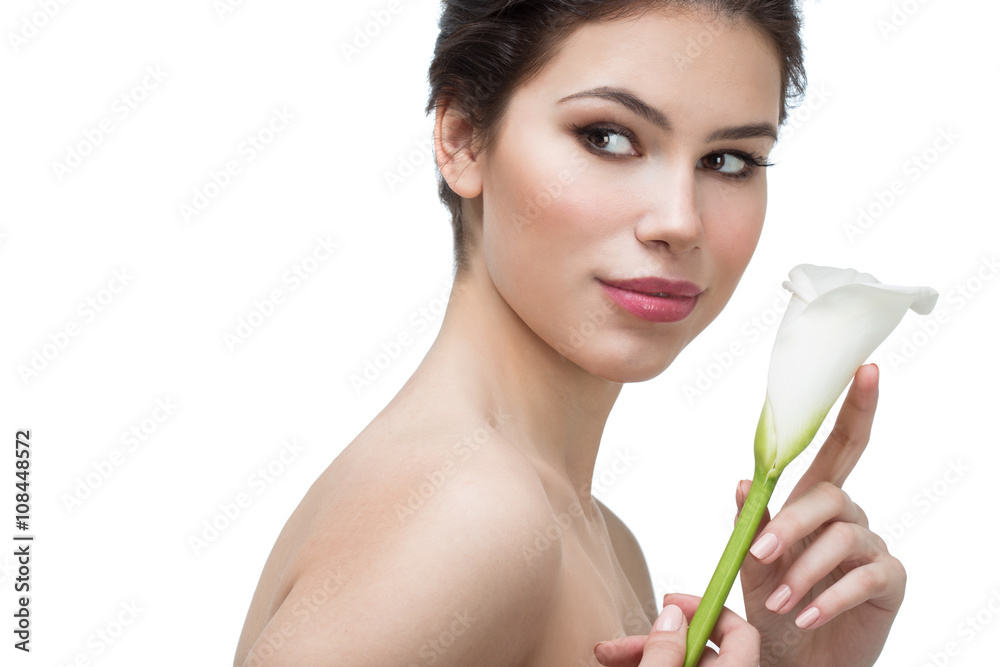 woman with calla flower woman with calla flower