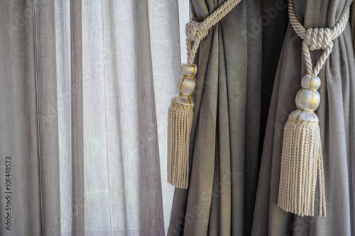 Knot and tassel on classic luxury curtain