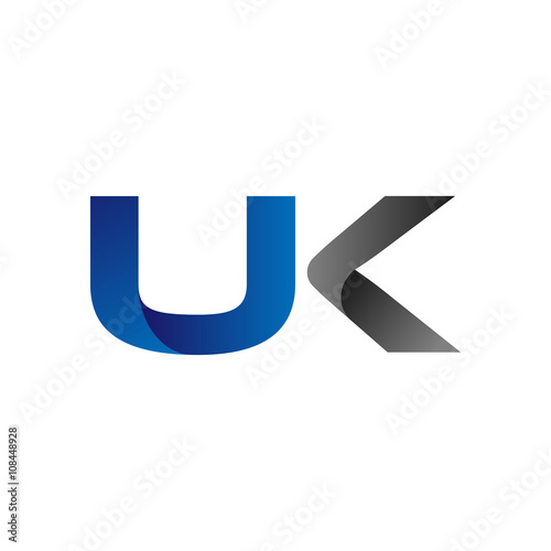 Modern Simple Initial Logo Vector Blue Grey Letters uk