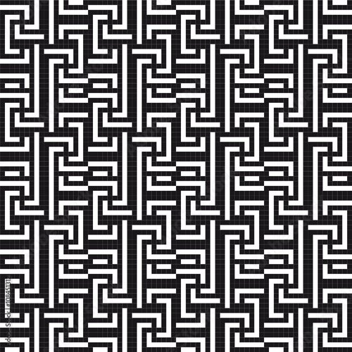 An elegant black and white vector pattern, geometric square tiles