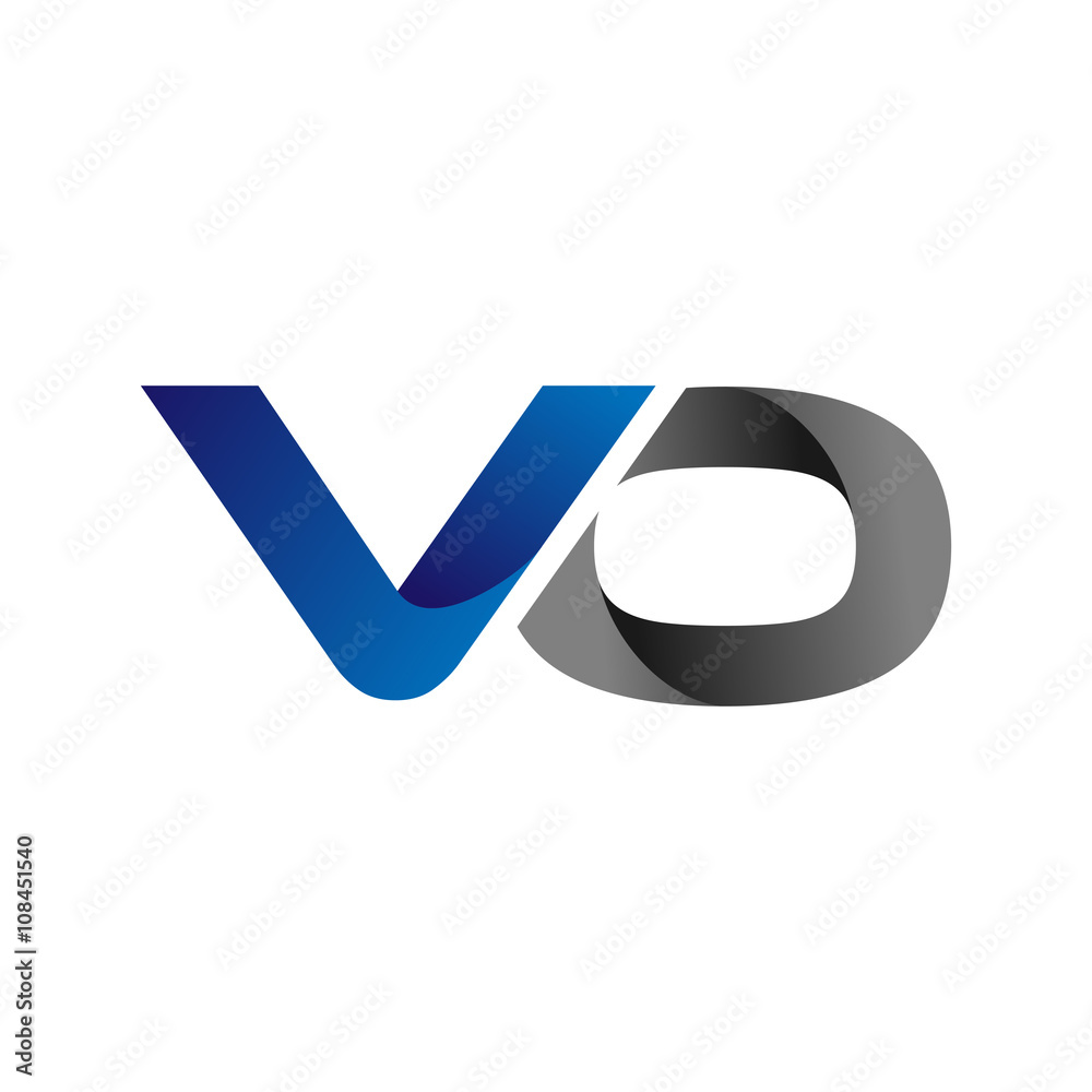 Modern Simple Initial Logo Vector Blue Grey Letters vo Stock ...