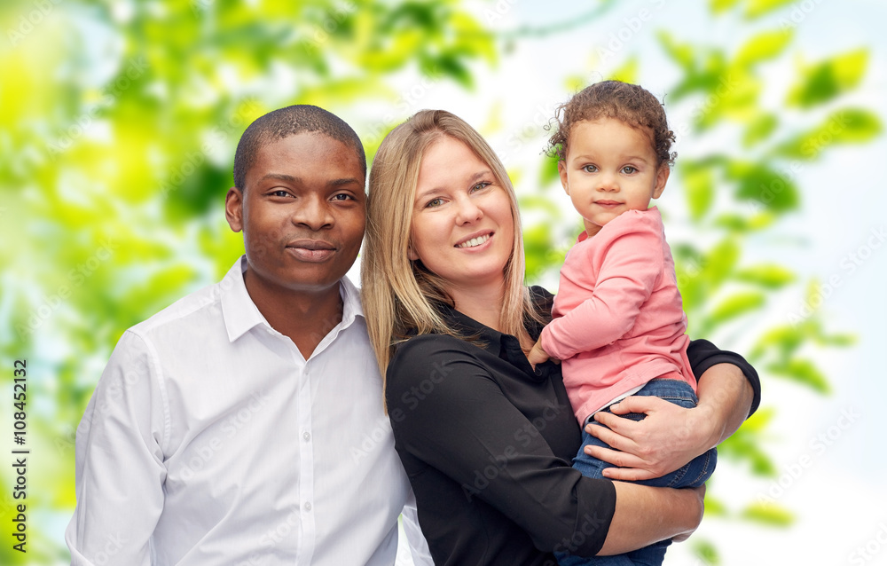 happy multiracial family with little child happy multiracial family with little child