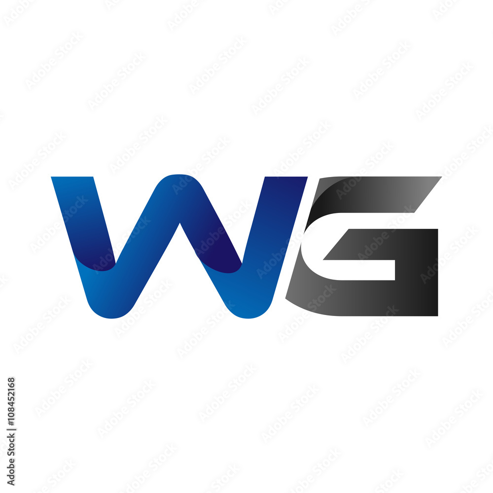 Modern Simple Initial Logo Vector Blue Grey Letters wg Modern Simple Initial Logo Vector Blue Grey Letters wg