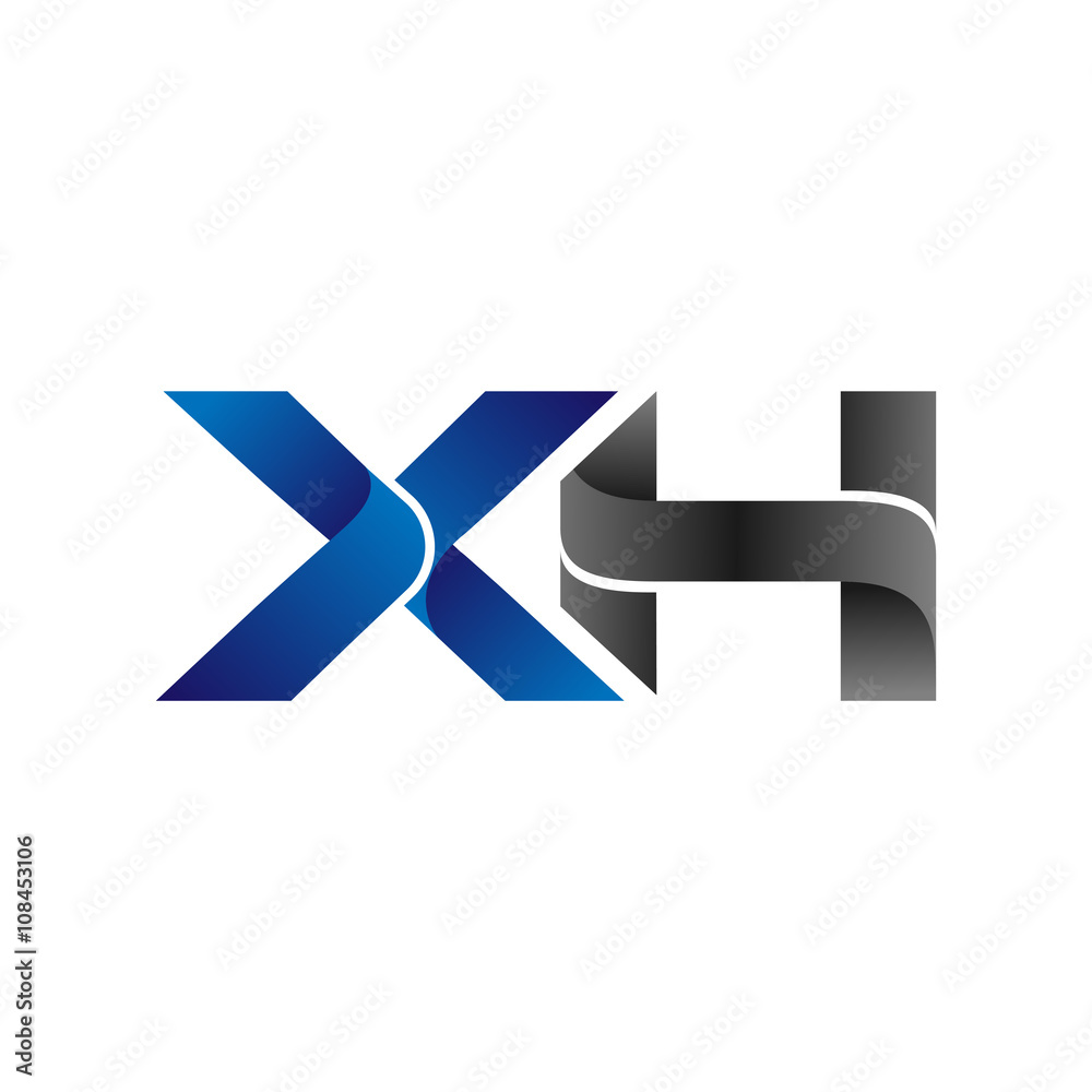 Modern Simple Initial Logo Vector Blue Grey Letters xh Modern Simple Initial Logo Vector Blue Grey Letters xh