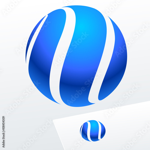 Abstract vector sign in sphere shape. Logo for Business, Technology and Corporation.
