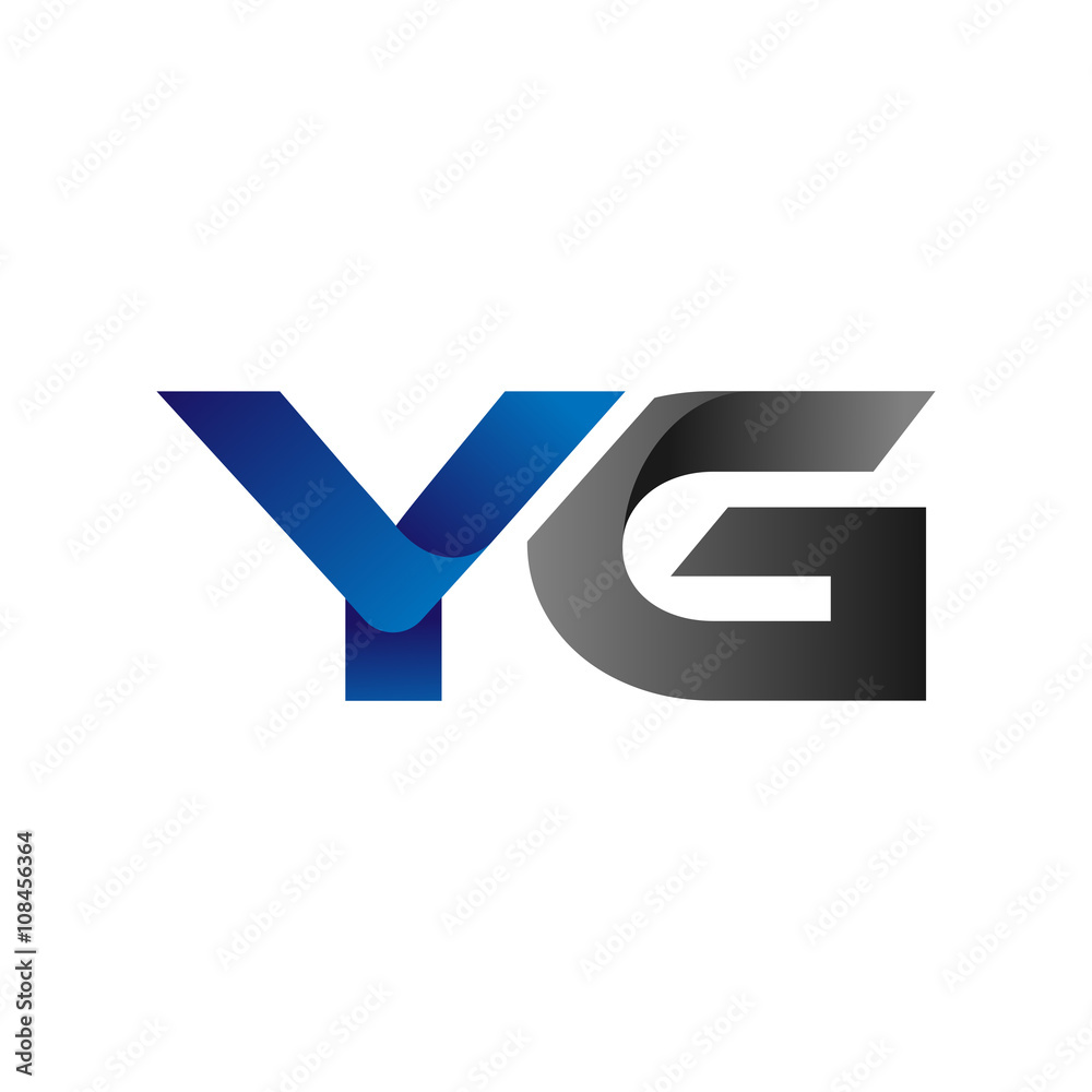 Modern Simple Initial Logo Vector Blue Grey Letters yg Modern Simple Initial Logo Vector Blue Grey Letters yg