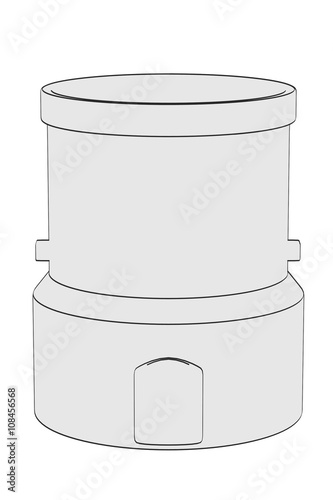 2d cartoon illustration of distillation aparatus photo