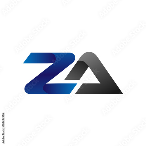 Modern Simple Initial Logo Vector Blue Grey Letters za