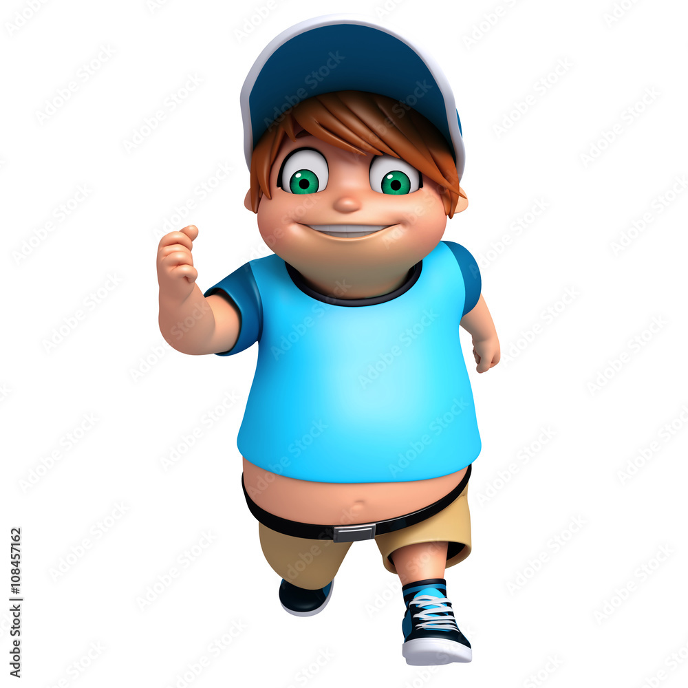 3D Render of Little boy running pose 3D Render of Little boy running pose
