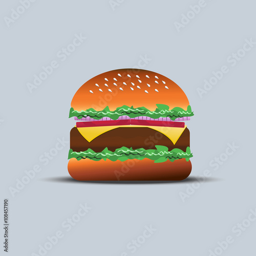 meat hamburger with shadow