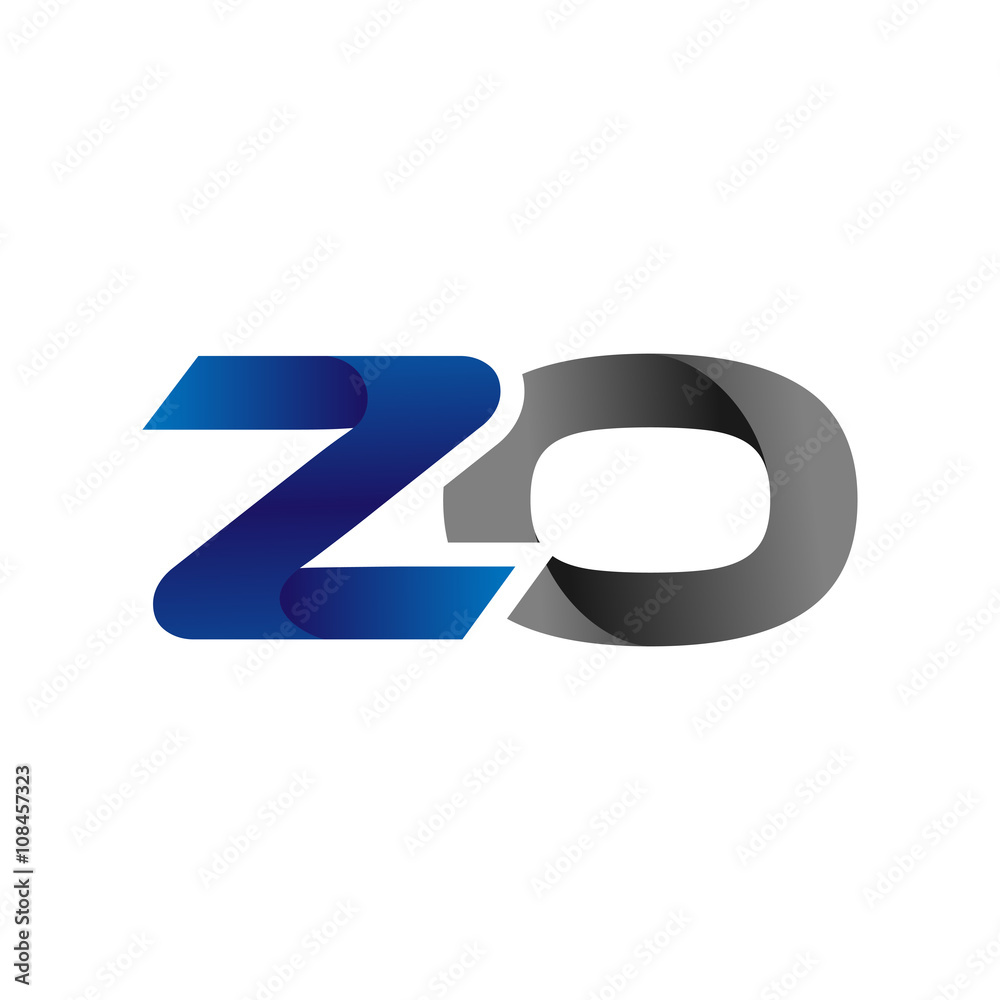 Modern Simple Initial Logo Vector Blue Grey Letters zo Modern Simple Initial Logo Vector Blue Grey Letters zo