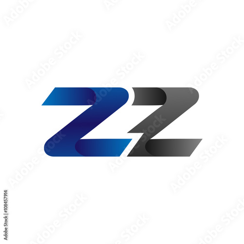 Free Download Modern Simple Initial Logo Vector Blue Grey Letters zz - GFXLoad