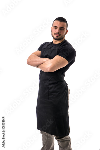 Portrait of handsome chef in black apron © theartofphoto