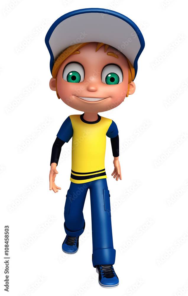 3D Render of Little boy walking pose 3D Render of Little boy walking pose