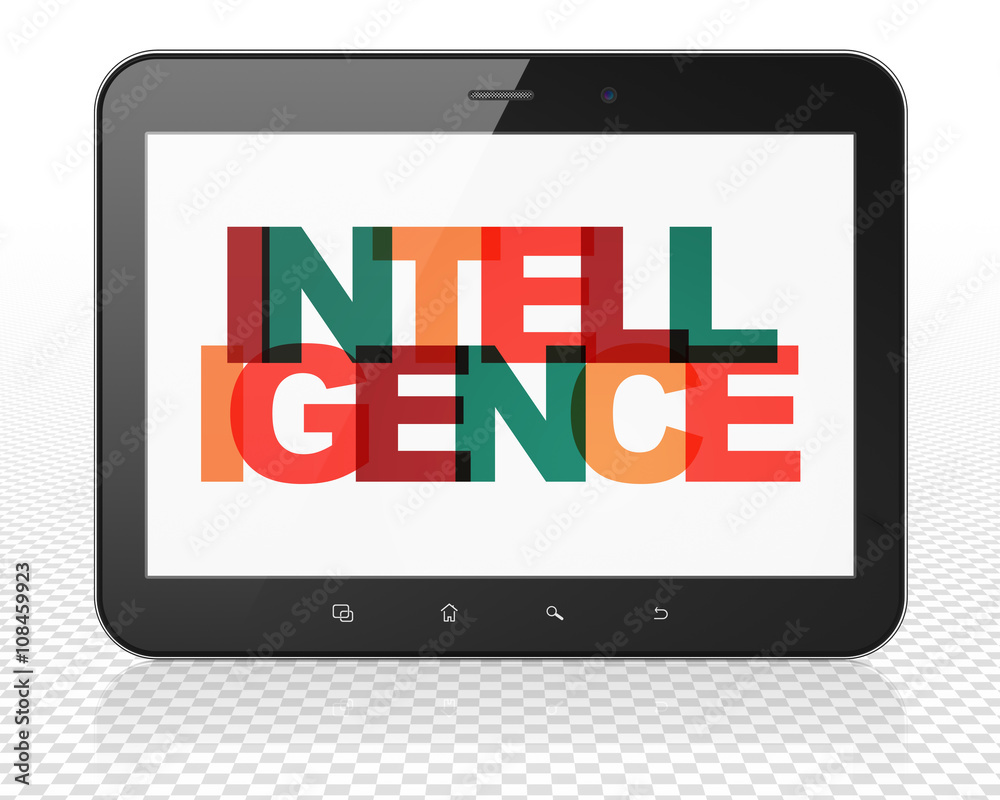 Learning concept: Tablet Pc Computer with Intelligence on display Learning concept: Tablet Pc Computer with Intelligence on display