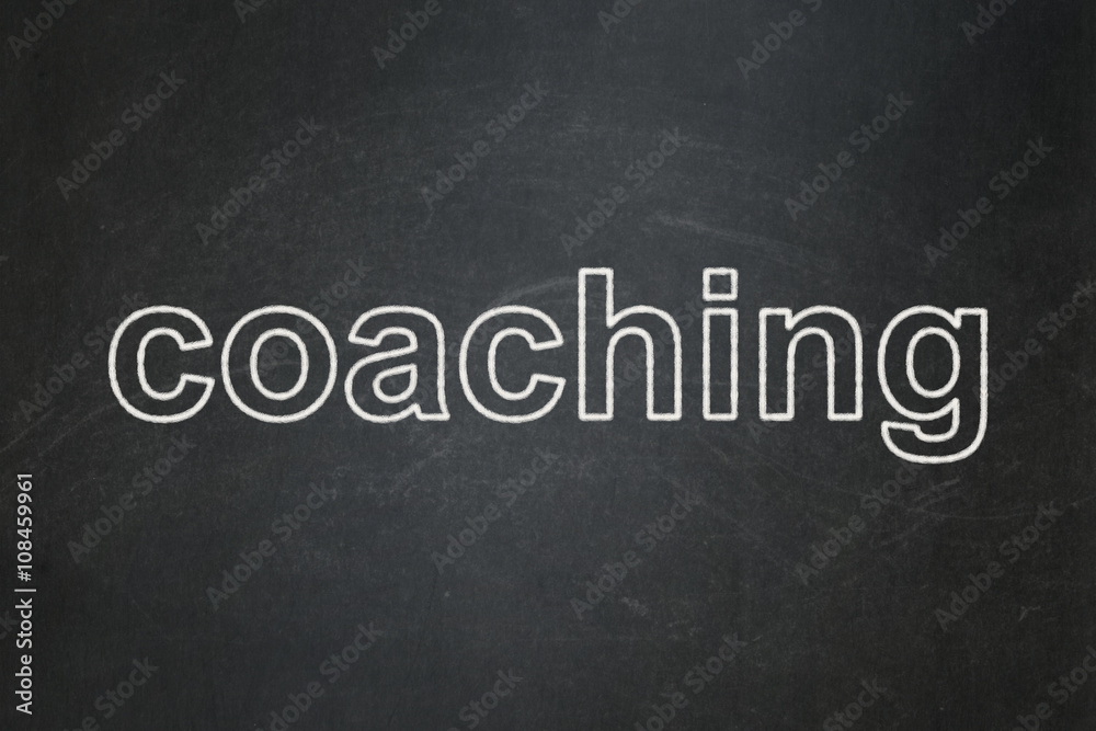 Obraz premium Learning concept: Coaching on chalkboard background