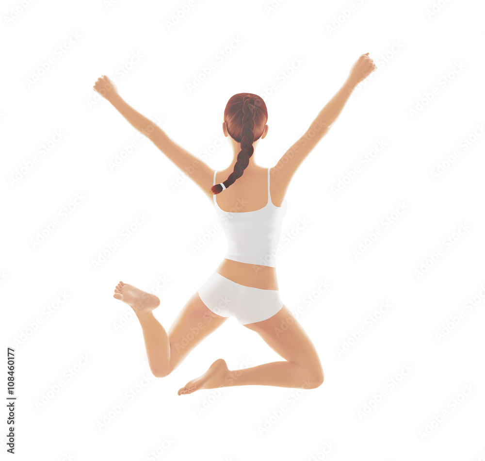 Fototapeta premium Ragazza felice salta di gioia 