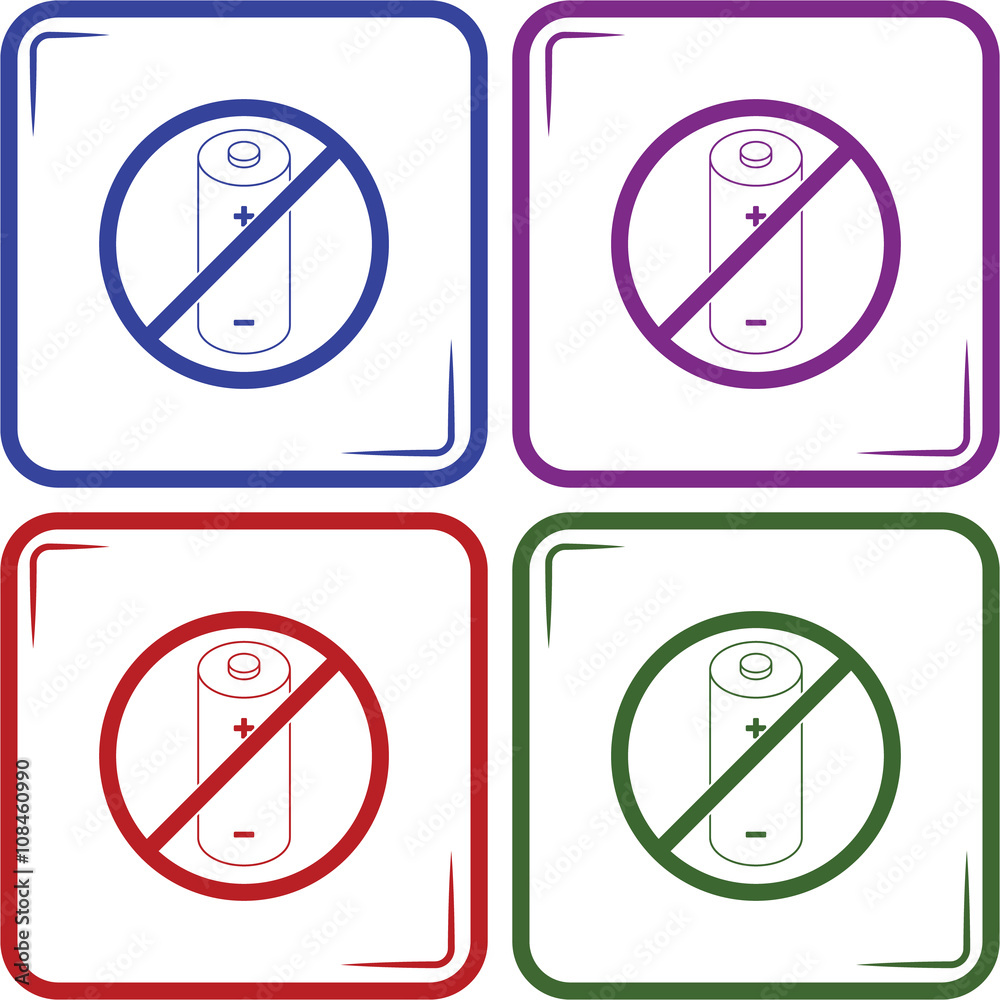 Ban Battery vector icon. Ban Battery vector icon.