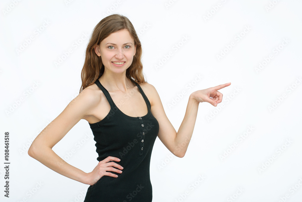 Happy sportswoman in black