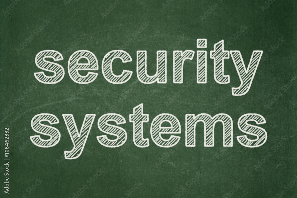 Obraz premium Security concept: Security Systems on chalkboard background