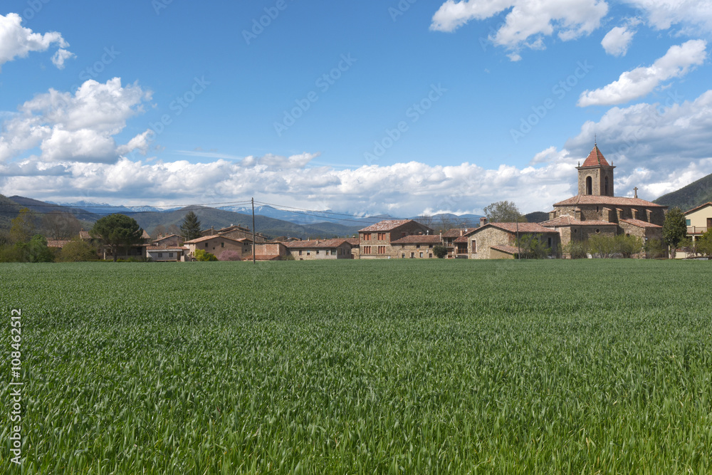 Village of Els Hostalets, Garrotxa, Girona province, Catalonia, Spain