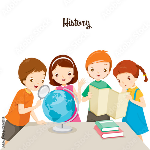 Children In History Class, Back to school, Educational, Stationery, Book, Children, Knowledge, School Supplies, Educational Subject