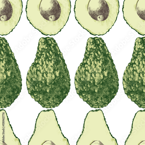 seamless pattern with avocado