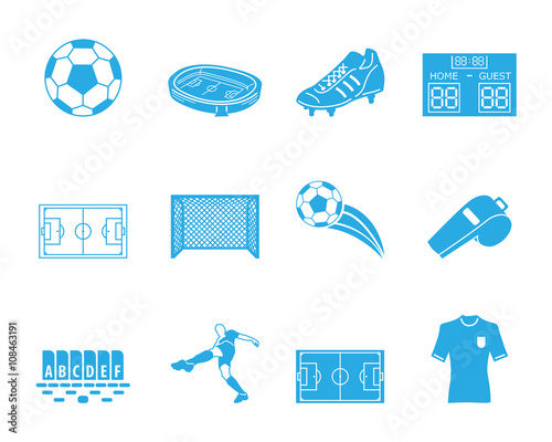 Fußball Icons - Blau
