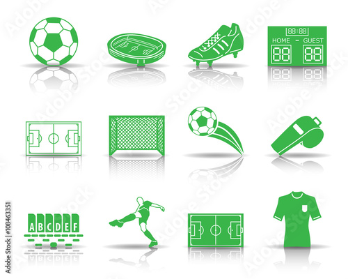 Fußball Icons - Grün (Schatten)