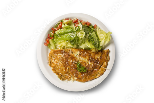 omelet and salad