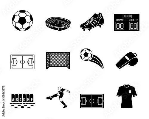 Fußball Icons - Schwarz 