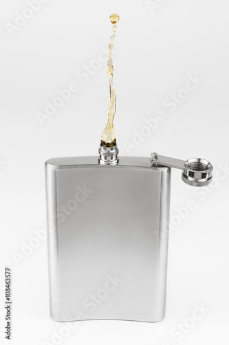 Liquor coming out of a liquor flask, non gravity