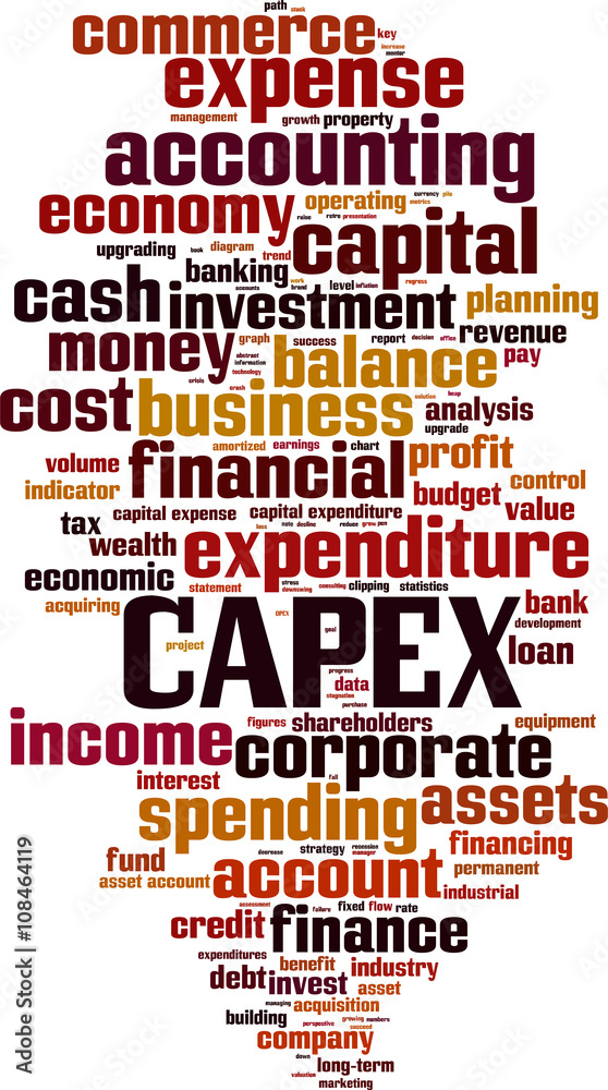 CAPEX word cloud concept. Vector illustration