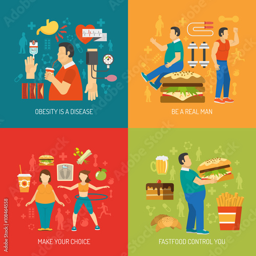 Obesity Concept Flat