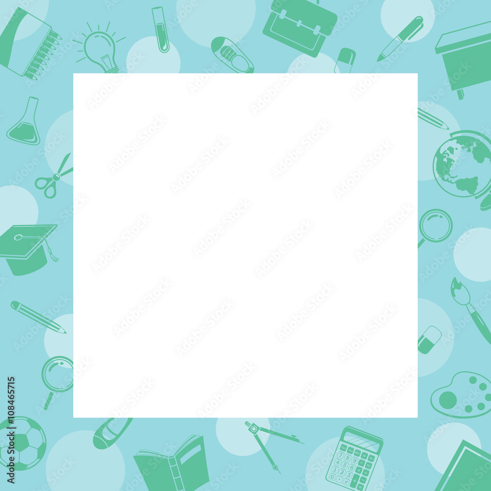 School Supplies Icons On Border, Back to school, Educational, Stationery, Book, Children, School Supplies, Educational Subject, Objects, Icons School Supplies Icons On Border, Back to school, Educational, Stationery, Book, Children, School Supplies, Educational Subject, Objects, Icons