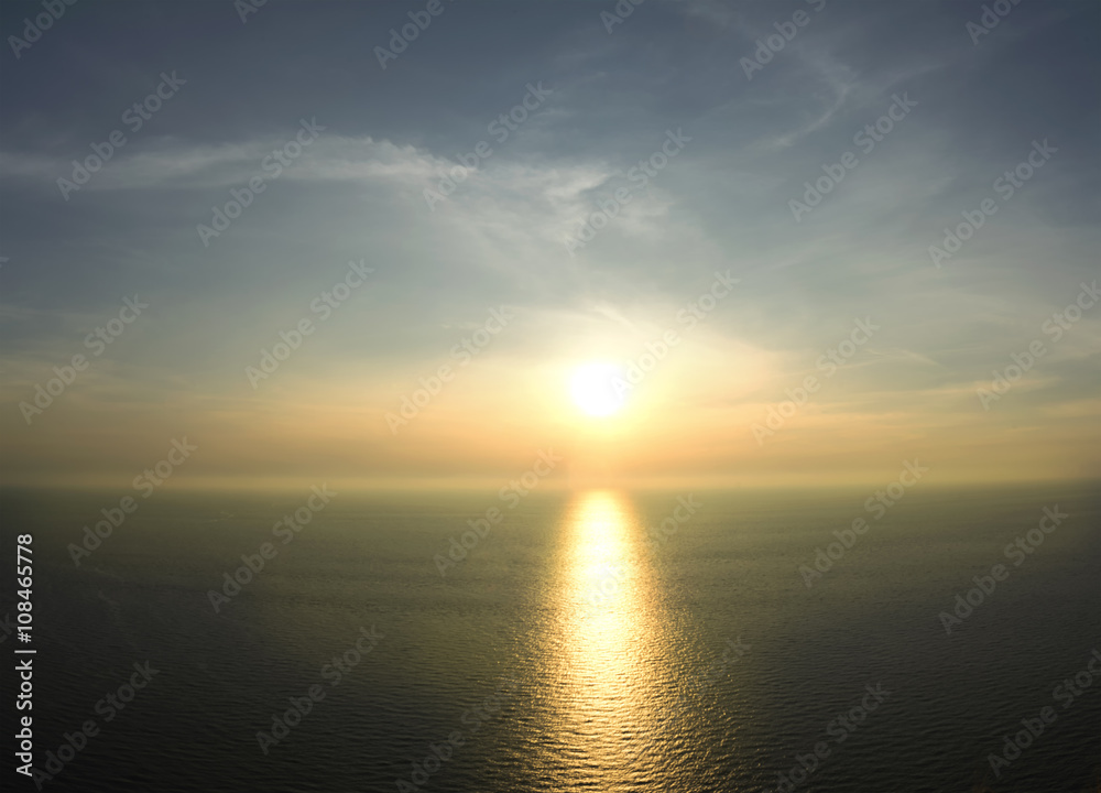 sunset time from view point seascape background