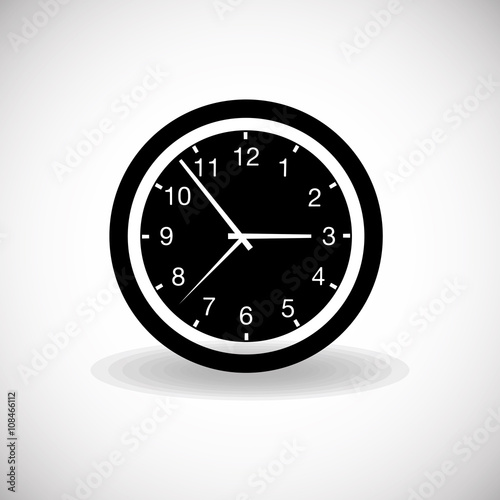 Clock icon object, time concept vector design