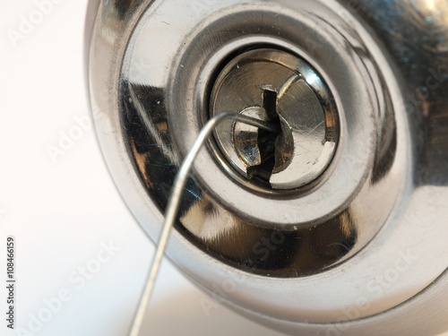 opening a locked door with key